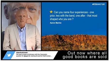 Twitter Feed for Peter Garrett's Booklaunch to YouTube for Allen & Unwin